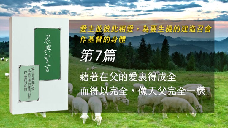 Read more about the article 20221201白天班追求-愛主並彼此相愛,為要生機的建造召會作基督的身體 第七週