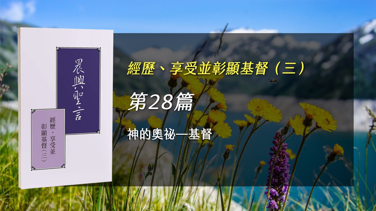 You are currently viewing 半年度訓練2025- 第二十八週 神的奧祕-基督