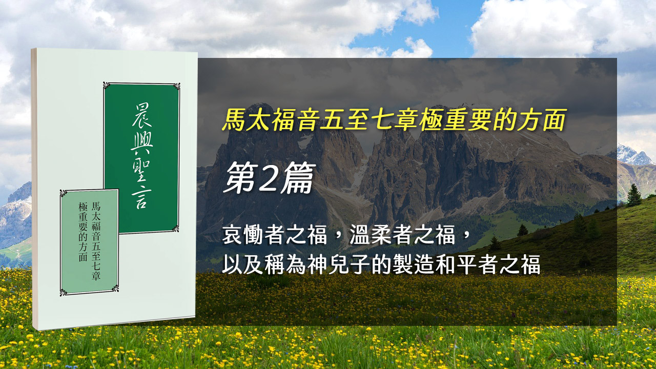 You are currently viewing 國際長老及負責弟兄訓練2025- 第二週 哀慟者之福，溫柔者之福，以及稱為神兒子的製造和平者之福