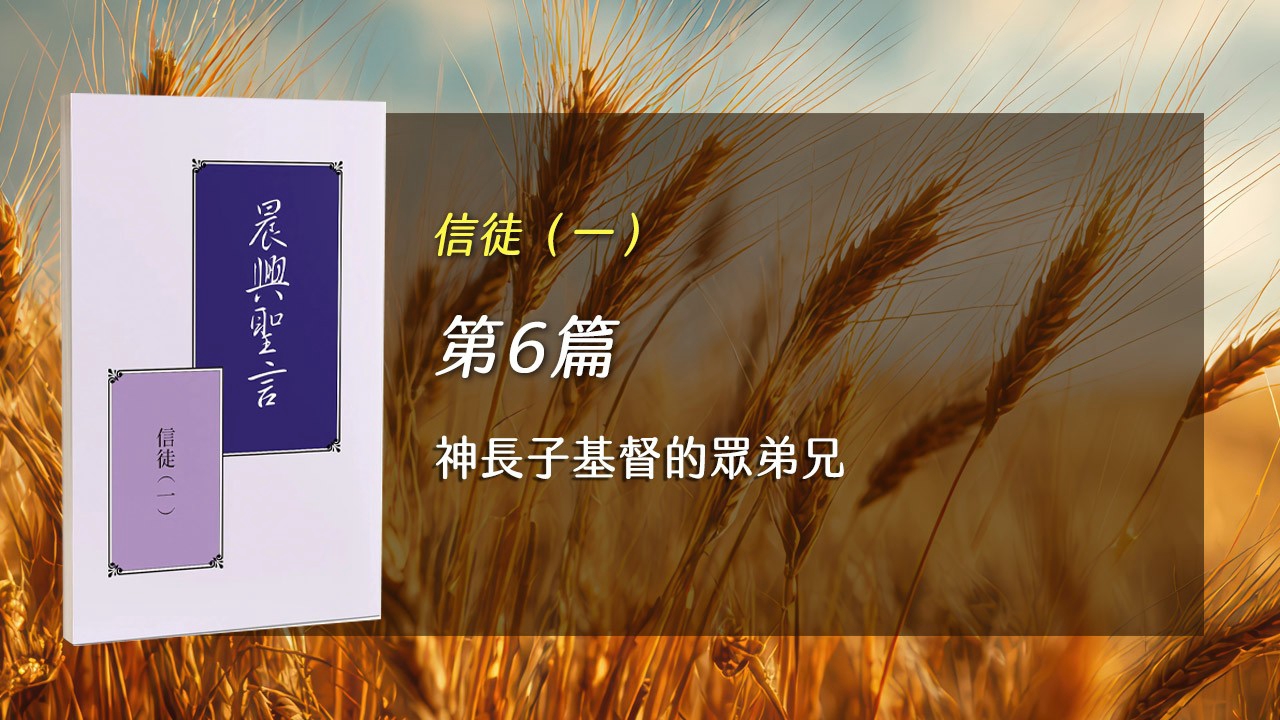 You are currently viewing 半年度訓練2026- 第六週 神長子基督的眾弟兄